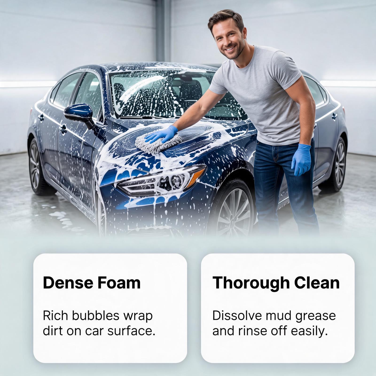 RAYHONG Mousse Laver la voiture Solution de nettoyage quotidien liquide pour enlever les étamines