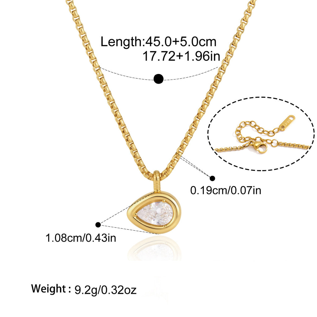 Zircon Collier en acier titane Et résistant à la Fade
