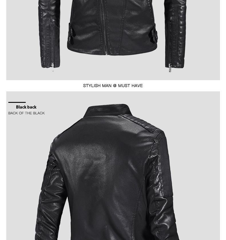 Veste en cuir tendance Veste en PU doublée de polaire pour hommes