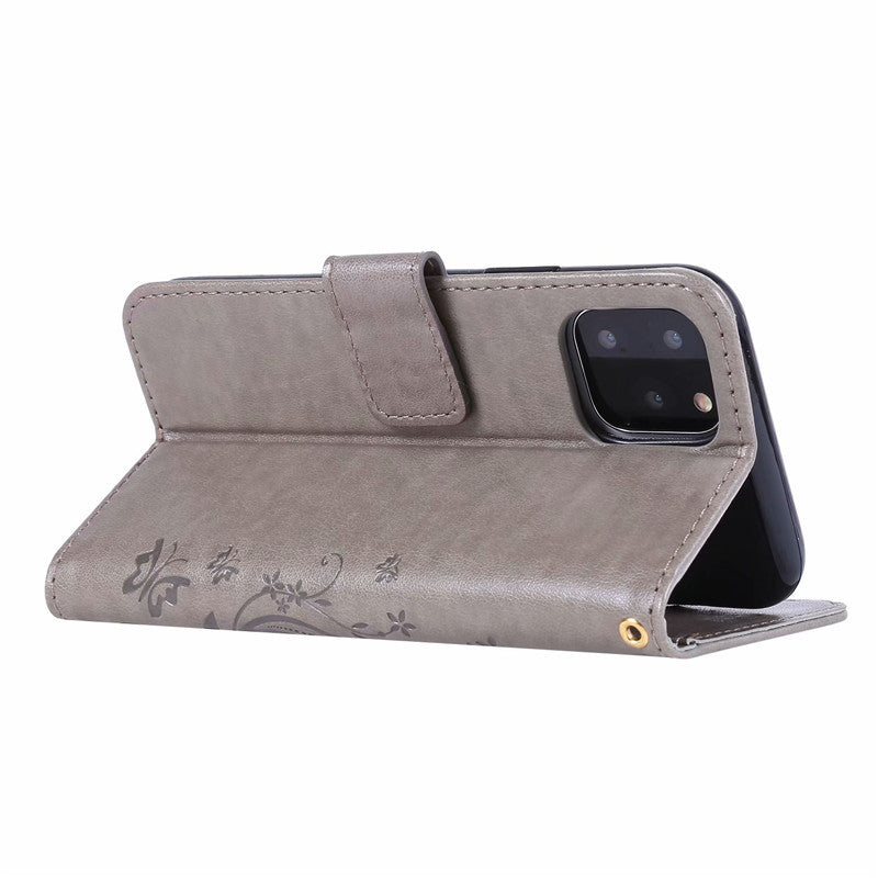 Étui de protection en cuir embossé papillon Étui de téléphone de couverture