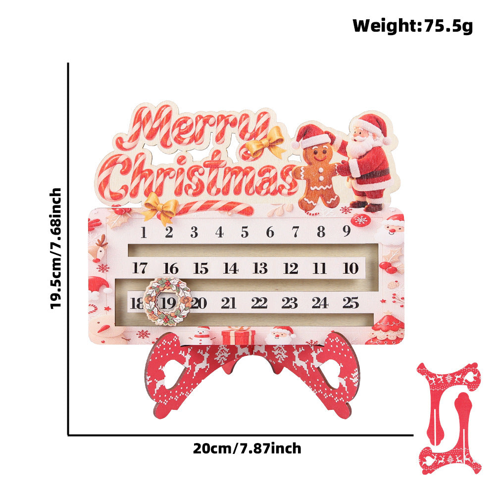 Créative Cartoon Countdown Christmas Wooden Tabletop Craft