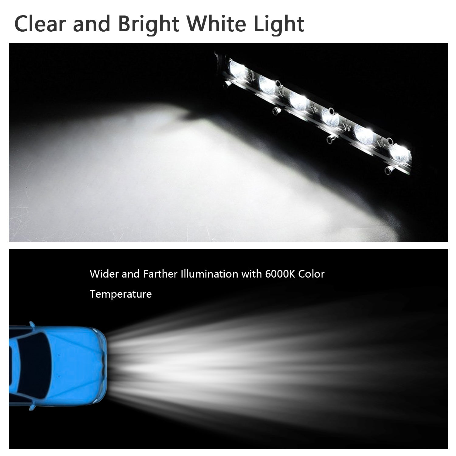 7in LED Light Bar Single Row Spot Lights 18W Ultra mince lumière de travail droite pour Tr