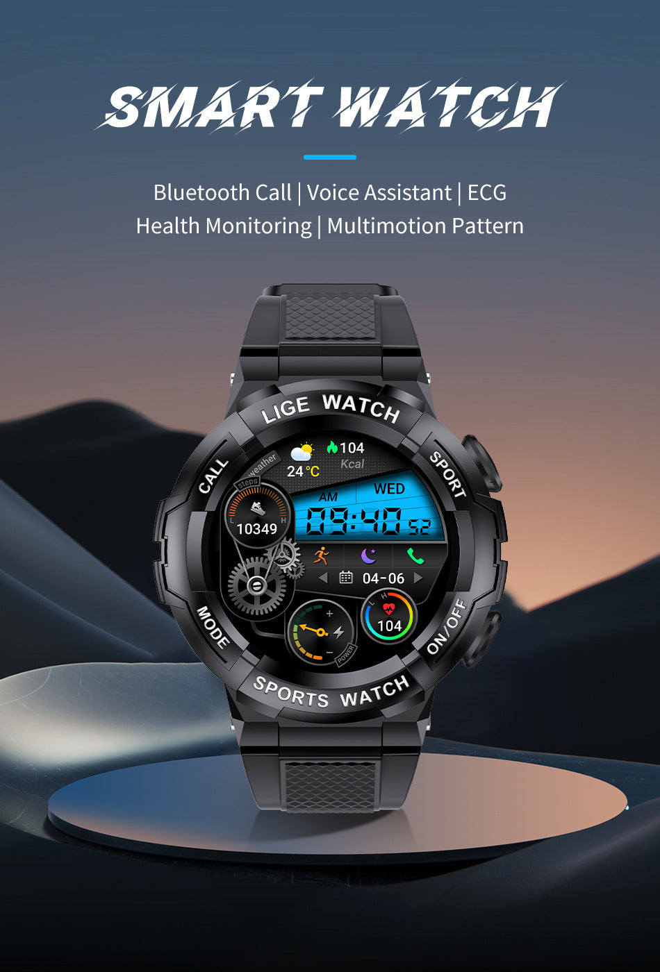 Blood Oxygen Monitoring Sleep Bluetooth Calling Smart Watch