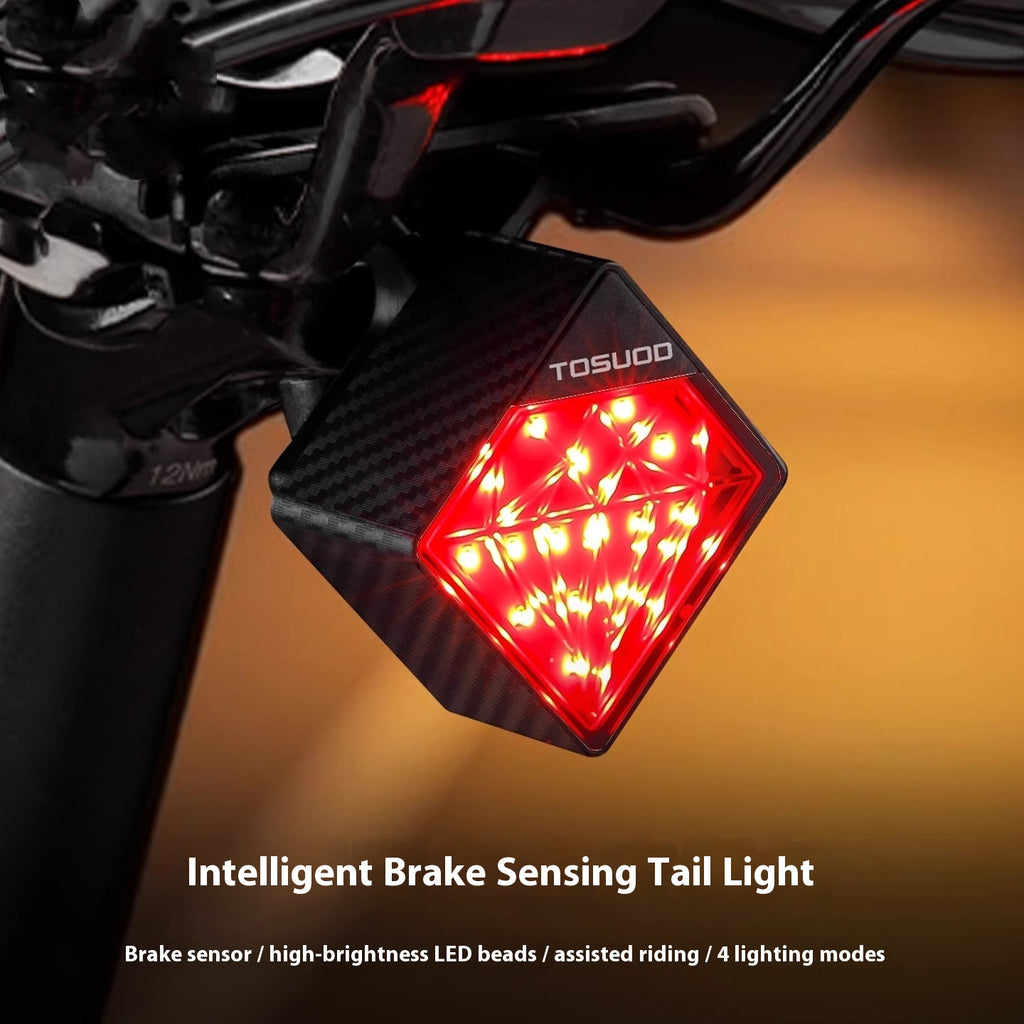 Mountain Highway Bicycle Night Riding Lights Intelligent Brake Induction Tail Waterproof
