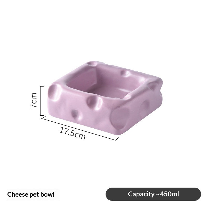 Créative en forme de fromage en céramique Bol mignon Cat Food Dish