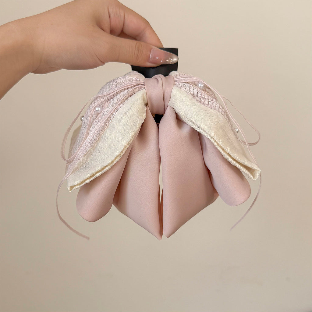 Tissu de dentelle douce Bow Poneytail Clip