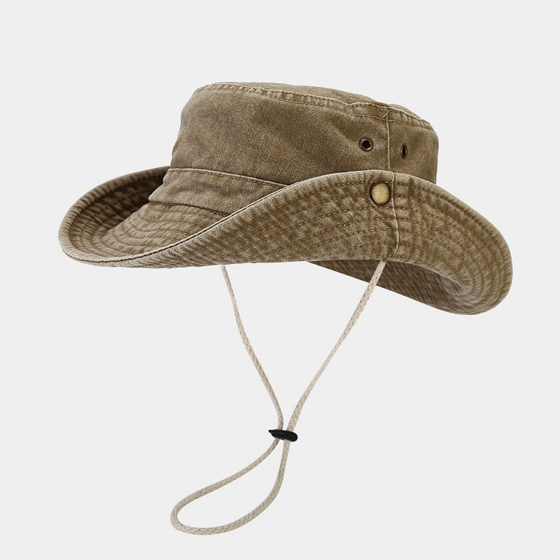 Printemps et été Patchwork Big Brim Lavé Old Fishing Alpine Cap