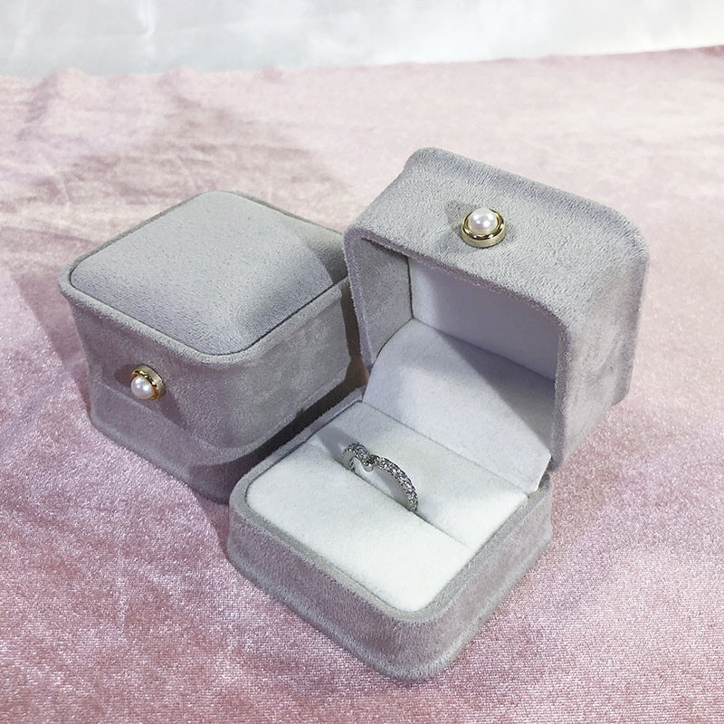 Fashion Flannel Étanche boîte à bijoux Pearl Buckle