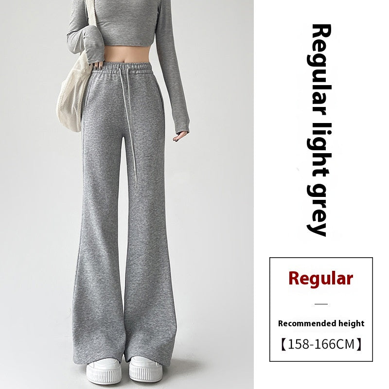 Pantalons de sport légèrement évasés doublés de polaires Pantalons de sport féminins de printemps et d'automne