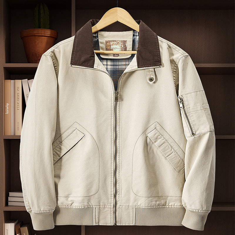 Veste de vol en coton lavé pour hommes