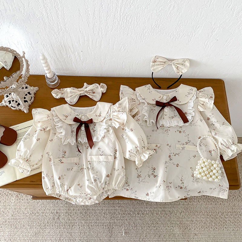 Vêtements pour bébés Robe de dentelle volante pour bébés