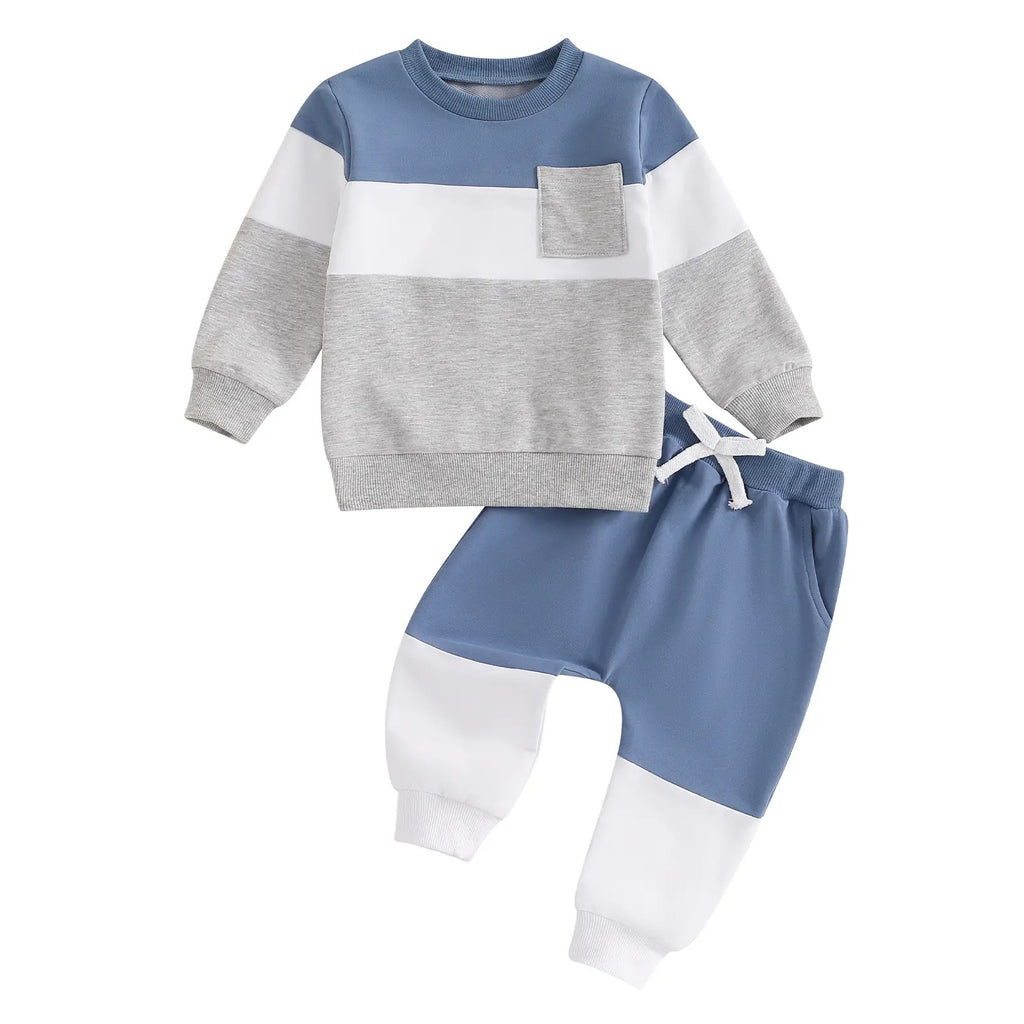 Garçons et filles Ensemble de pantalons à manches longues à col rond