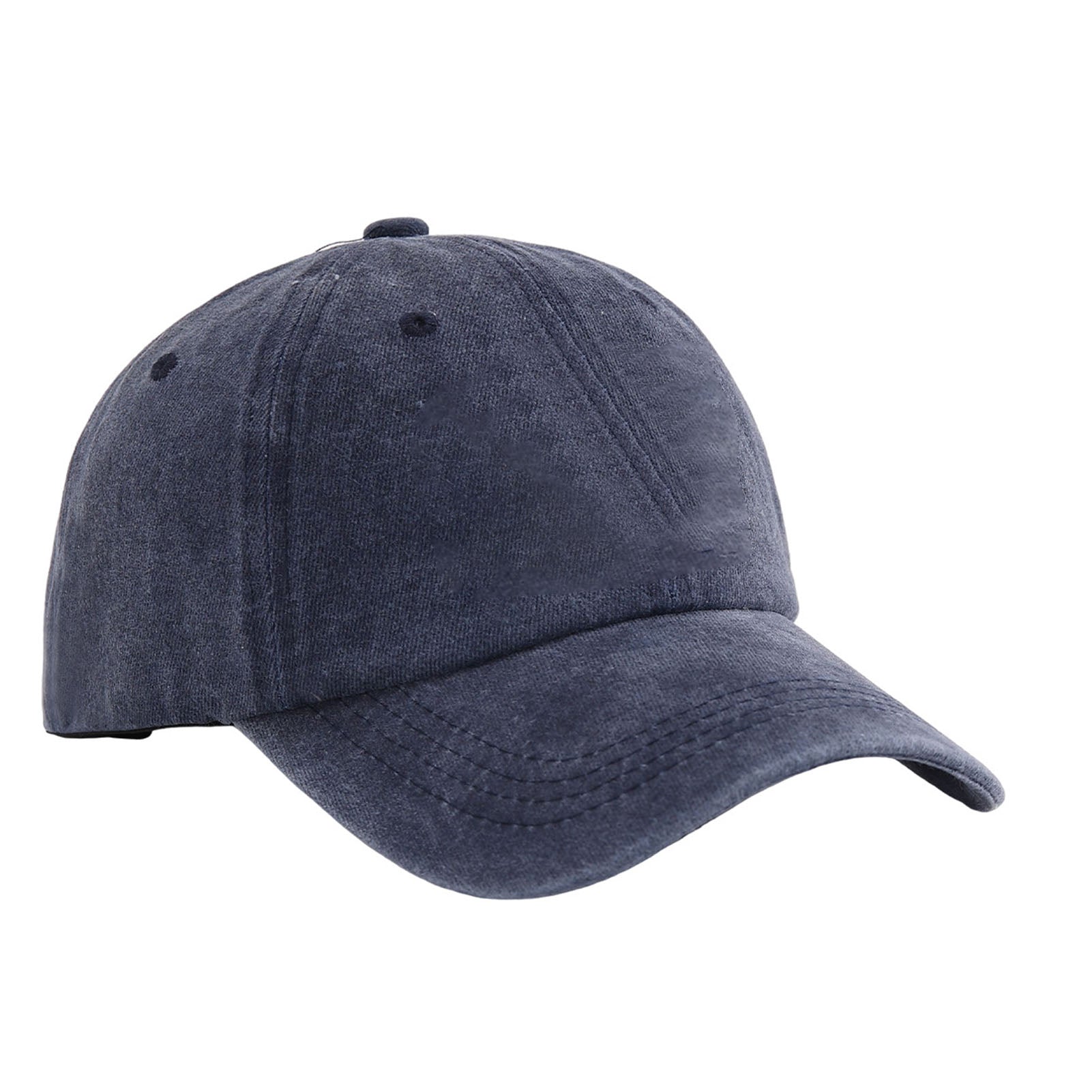 Casquette de baseball coton lavable imprimé été hommes chapeau réglable tête circonférence Navy Blu