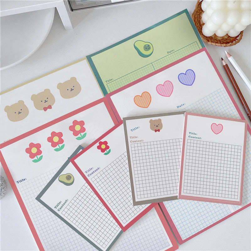 Papier de Patting Mignon Avocat Ours Sticky Note Book