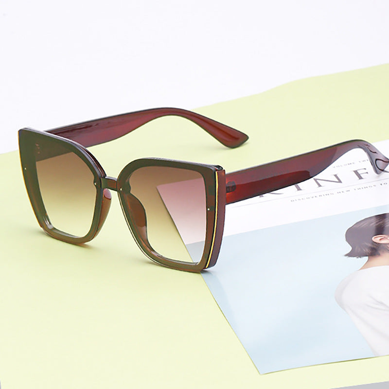 Internet Celebrity Cat-Eye Grande Cadre Lunettes de soleil pour femmes