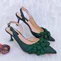Ladies Party Chaussures Sac Set main feuille décoratif vin talon