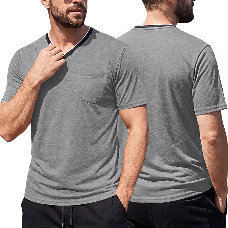 T-shirt à manches courtes Henry V-neck Hommes