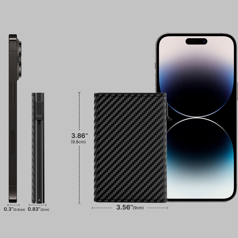 Porte-carte multifonction en fibre de carbone