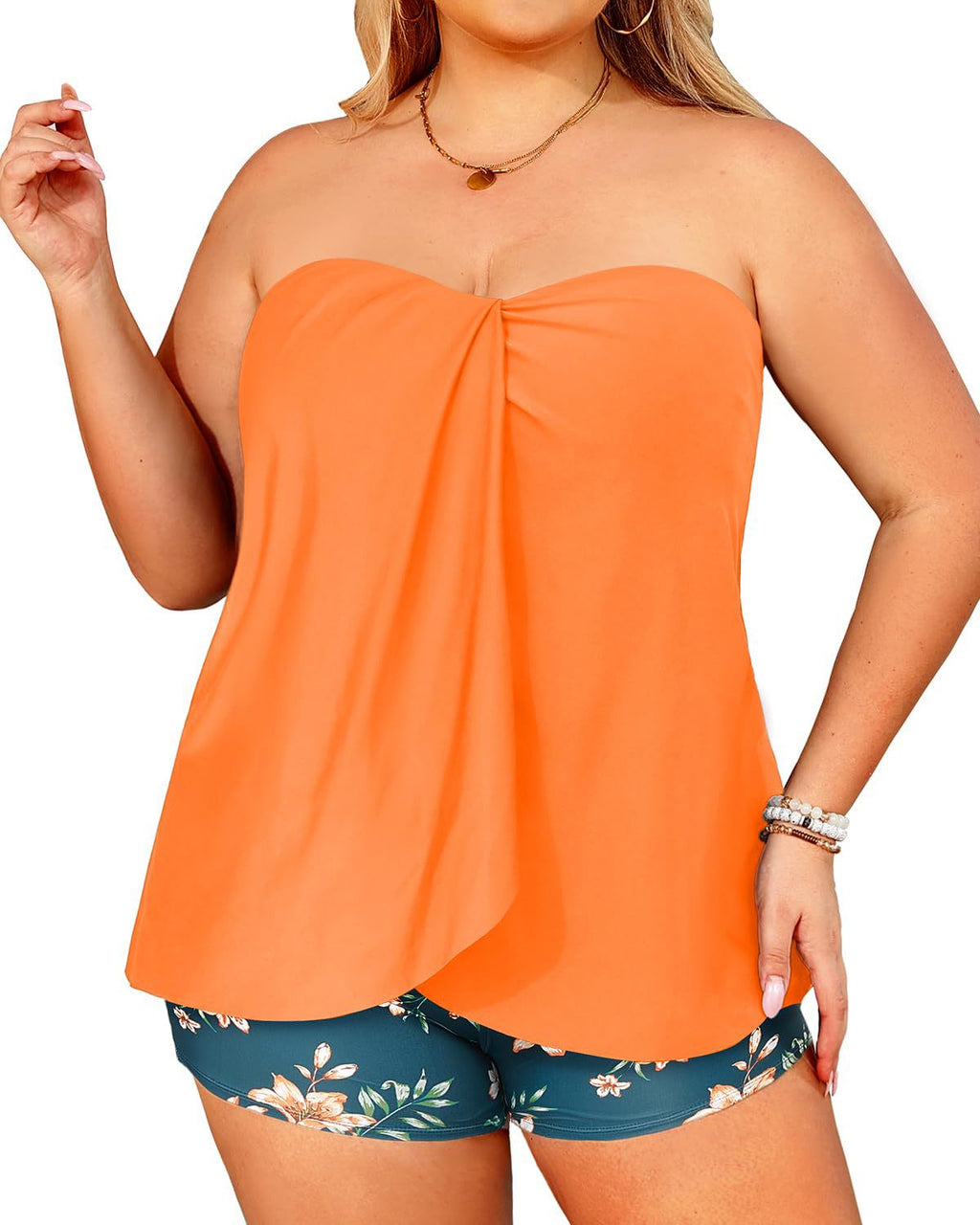 Leisure Resort Deux-pièces boxer de maillot de bain Slips Backless Halter Style