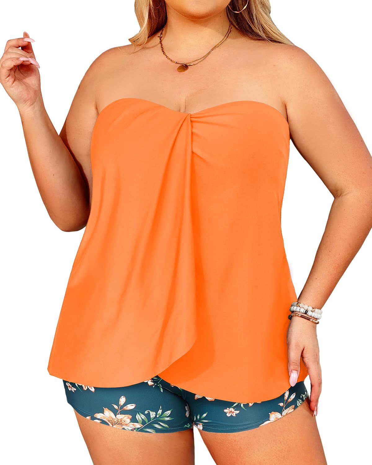 Leisure Resort Deux-pièces boxer de maillot de bain Slips Backless Halter Style