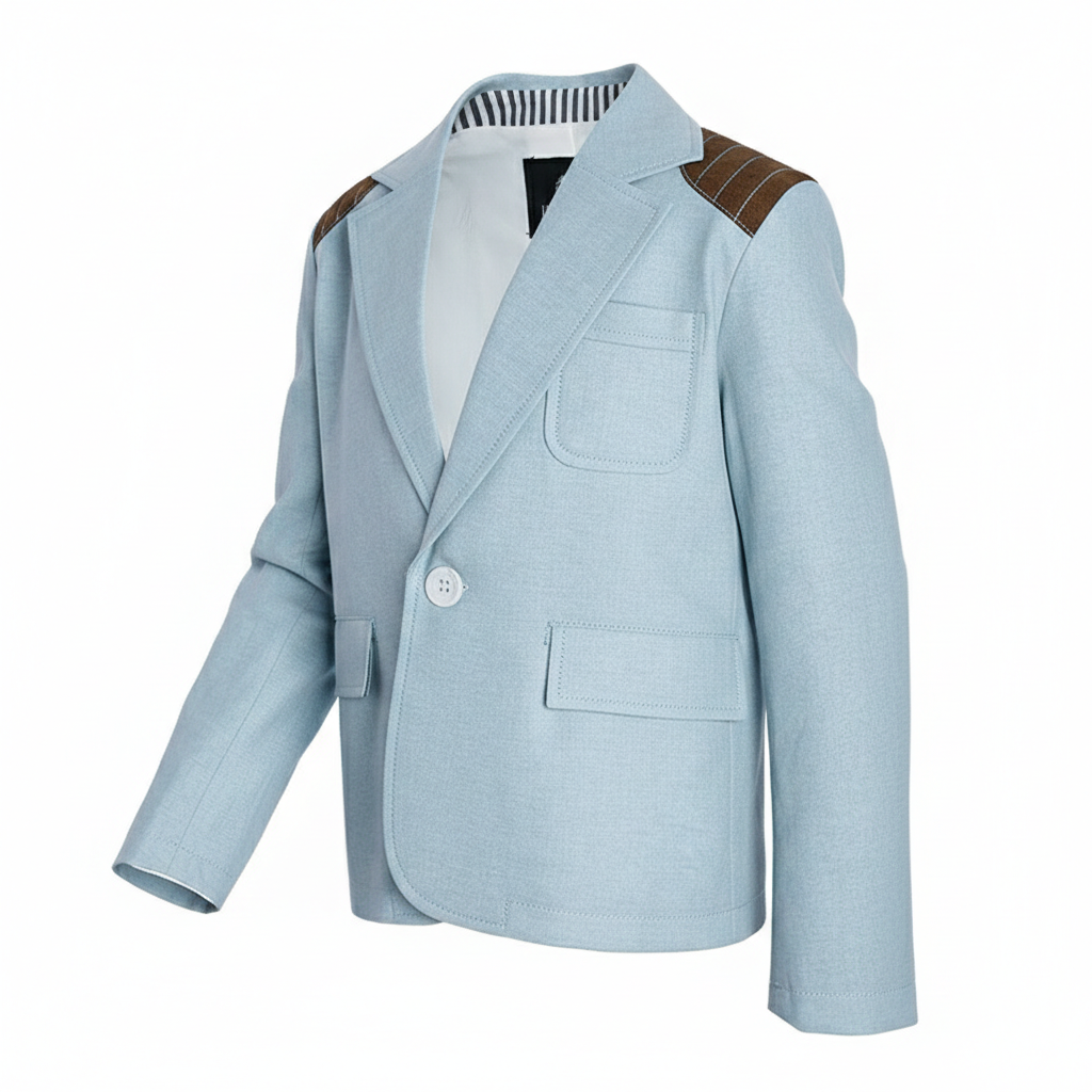 Garçons Vintage Casual Smart Jacket bleu clair coton Blazer tous les jours porter 3-7Y