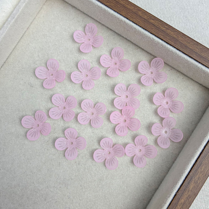 Perles de fleurs acryliques 4-Petal givrées