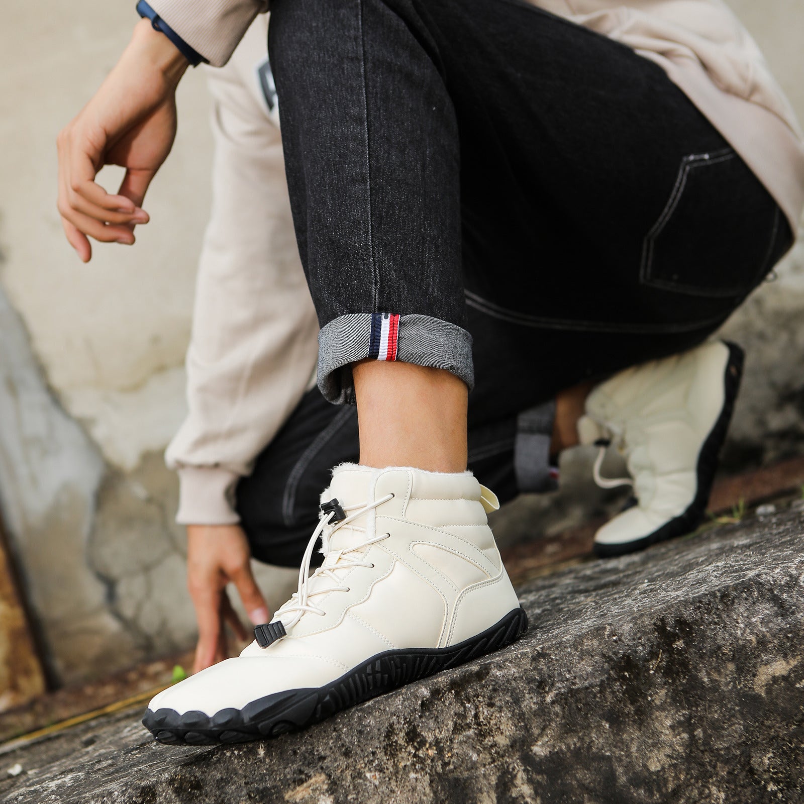 Chaussures de coton à cinq doigts Bottes de neige antidérapantes