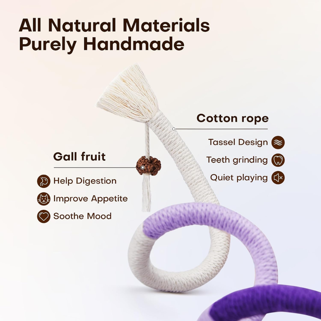 Jouets de chat Chew Ropes 3Pcs avec Catnip naturel rechargeable