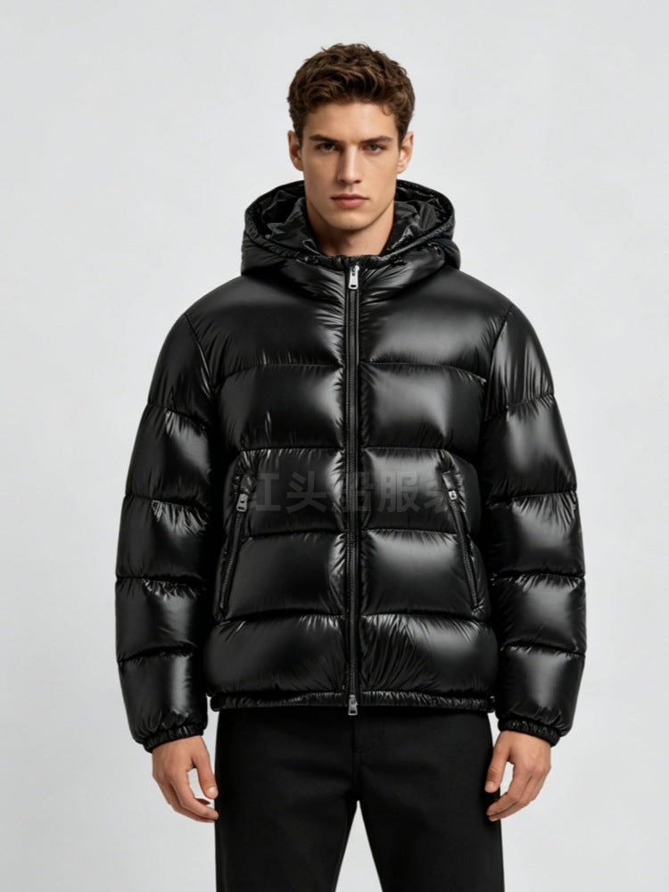 Manteau en coton rembourré d'hiver avec capot pour hommes