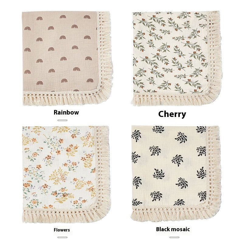 Crêpe de coton imprimé Couverture en tassel