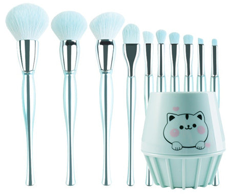 Large 10-piece soft anti-static makeup brush set