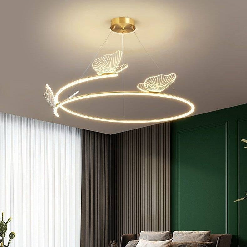 Minimaliste multi-tête pendentif LED salle à manger Chandelier avec cadre en aluminium et les lampes ABS
