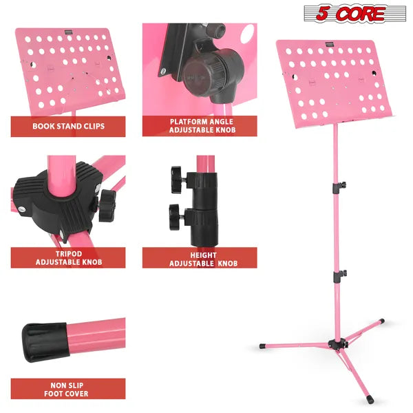 5 Core Music Stand pour partitions de musique réglable hauteur Portable pliable Atril Para Partitura