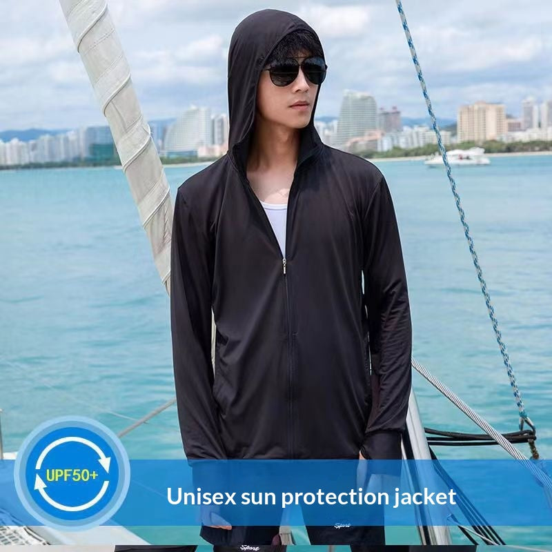Ice Silk Sun Protective Top Mens Veste avec une preuve UV brim et respirant