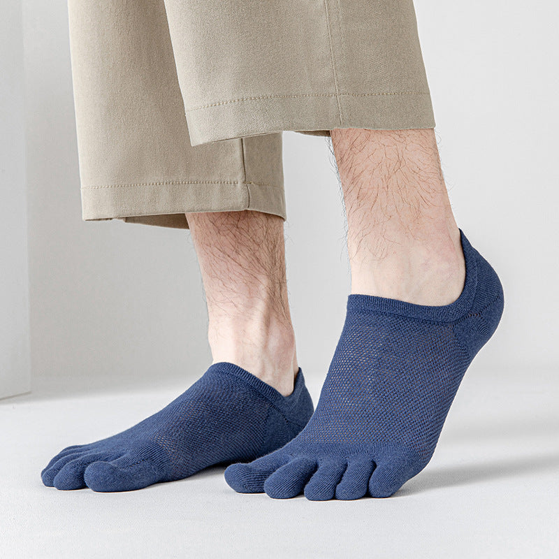 Men's mince Mesh Respirant Cinq doigts Chaussettes invisibles