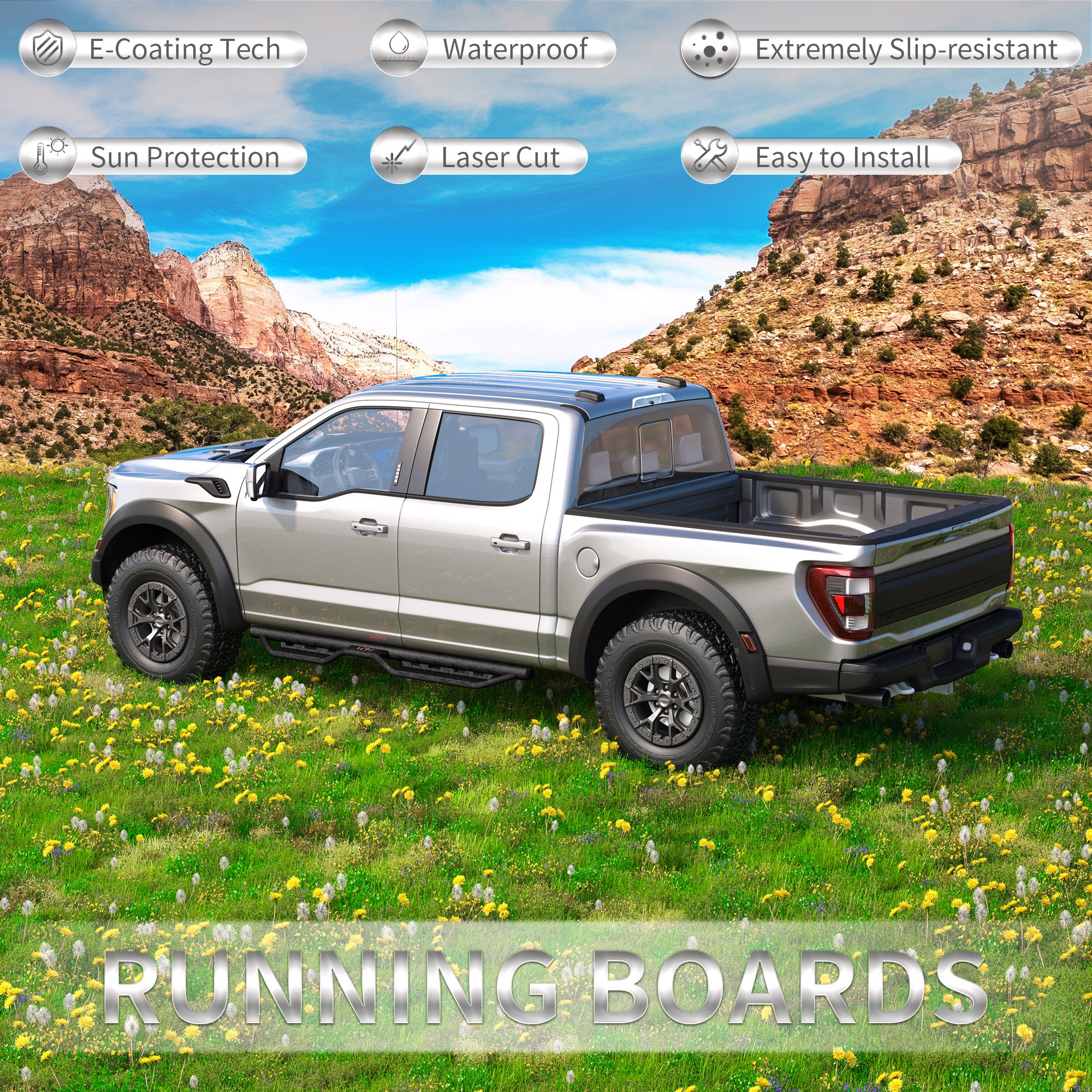 Cartes SuperCrew Cab Compatible pour 2015- F150 & 2017- Ford F250 F350 Super Duty Crew Cab