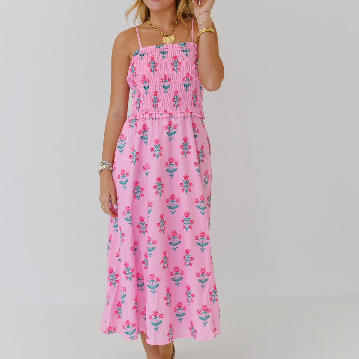 Robe casuale en strap à imprimé floral pour femmes