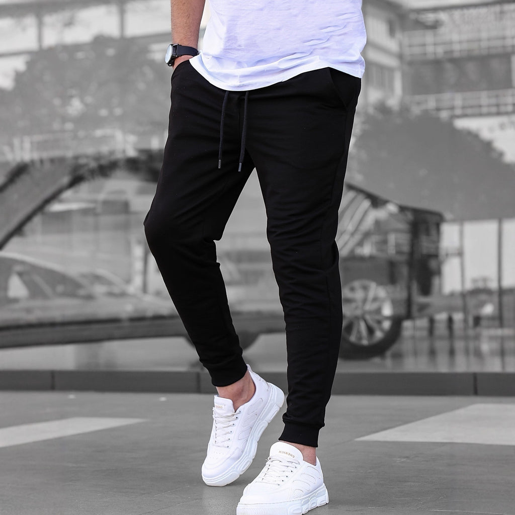 Casual Sporty Lightweight Respirant style américain Pantalons Slim-fit de couleur unie