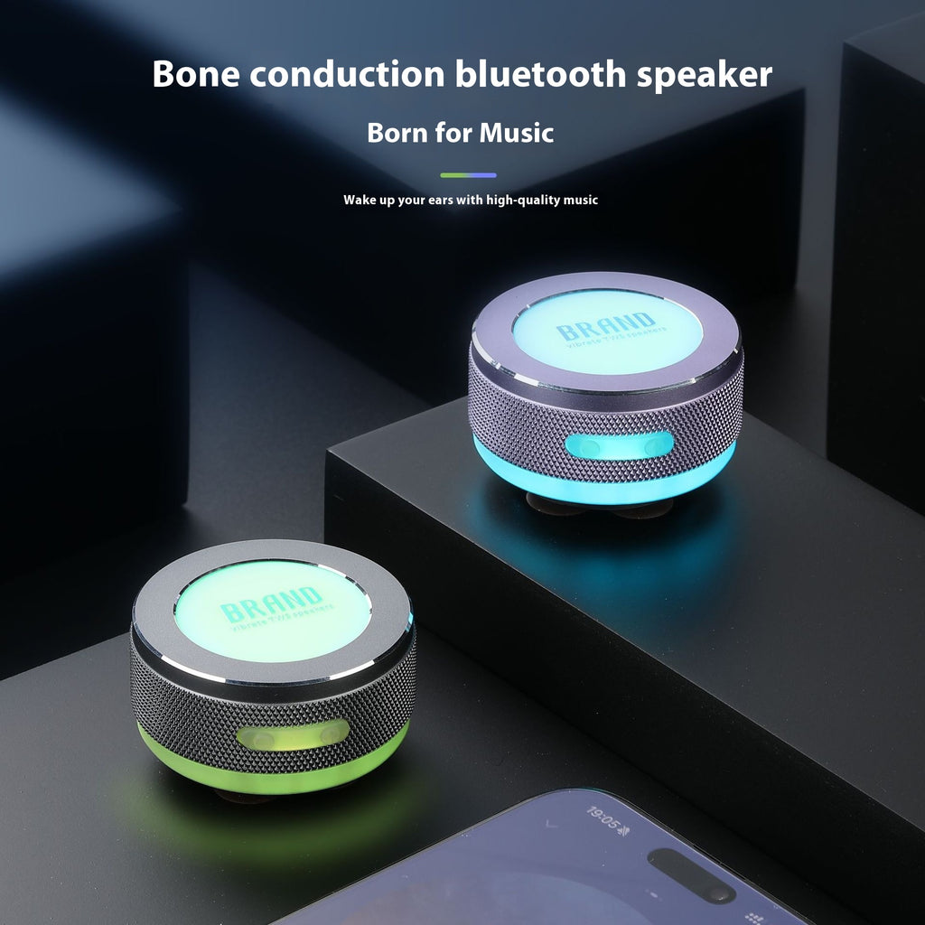 Haut-parleurs de conduction sans fil Bluetooth Vibration Haut-parleur avec lumière LED couleur P