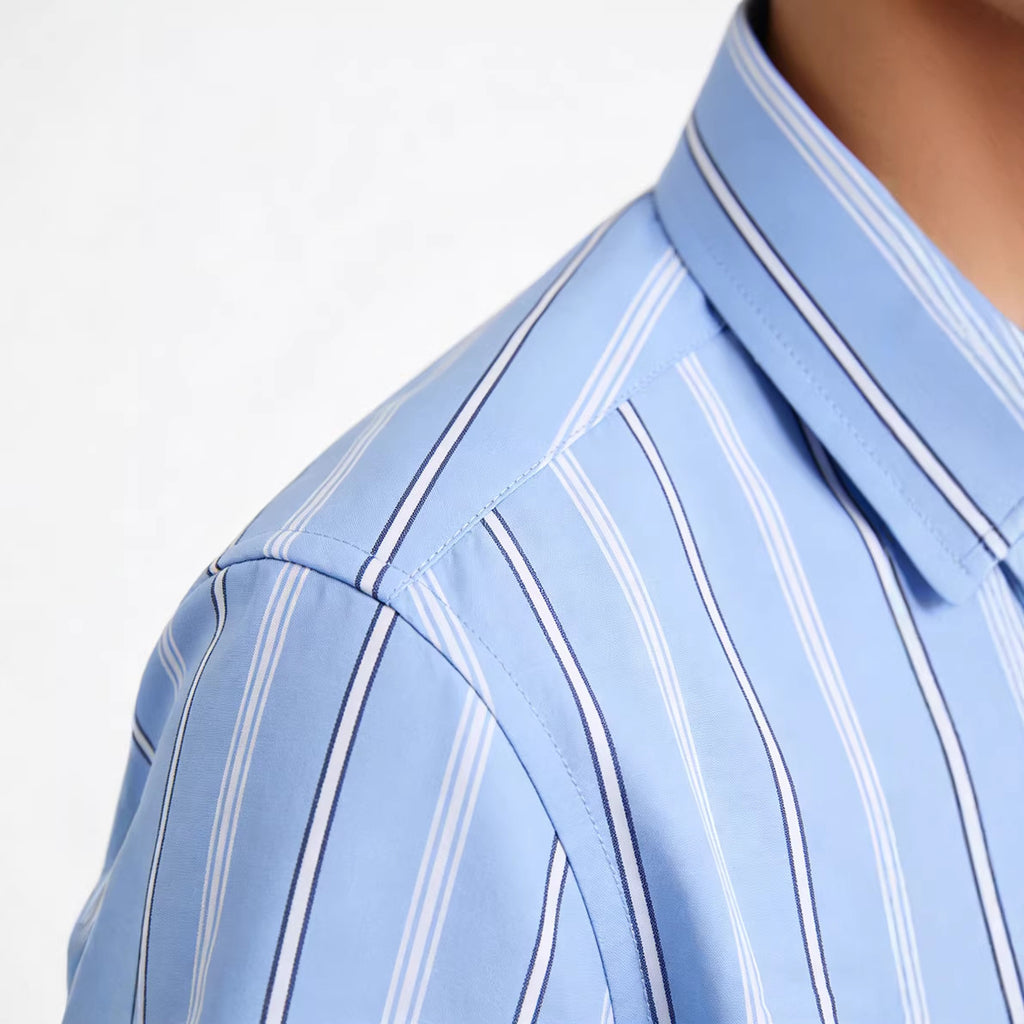 Chemise à rayures en coton casual pour hommes