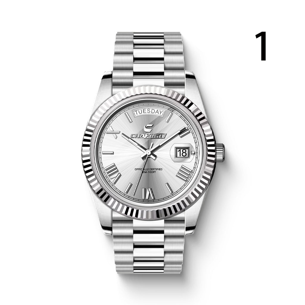 Montres de mode hommes bracelet en acier Grand cadran Quartz Wrist Watch