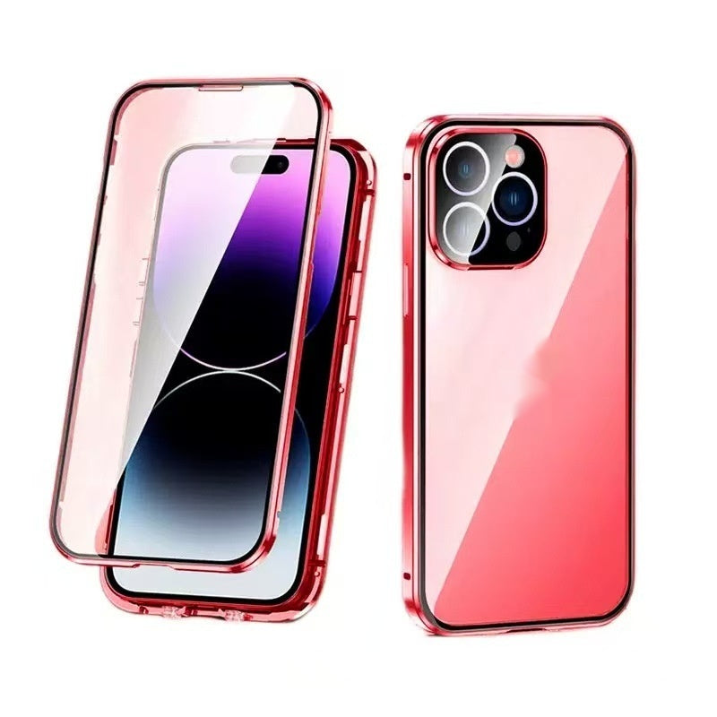 Cas de téléphone en verre double face Magneto applicable