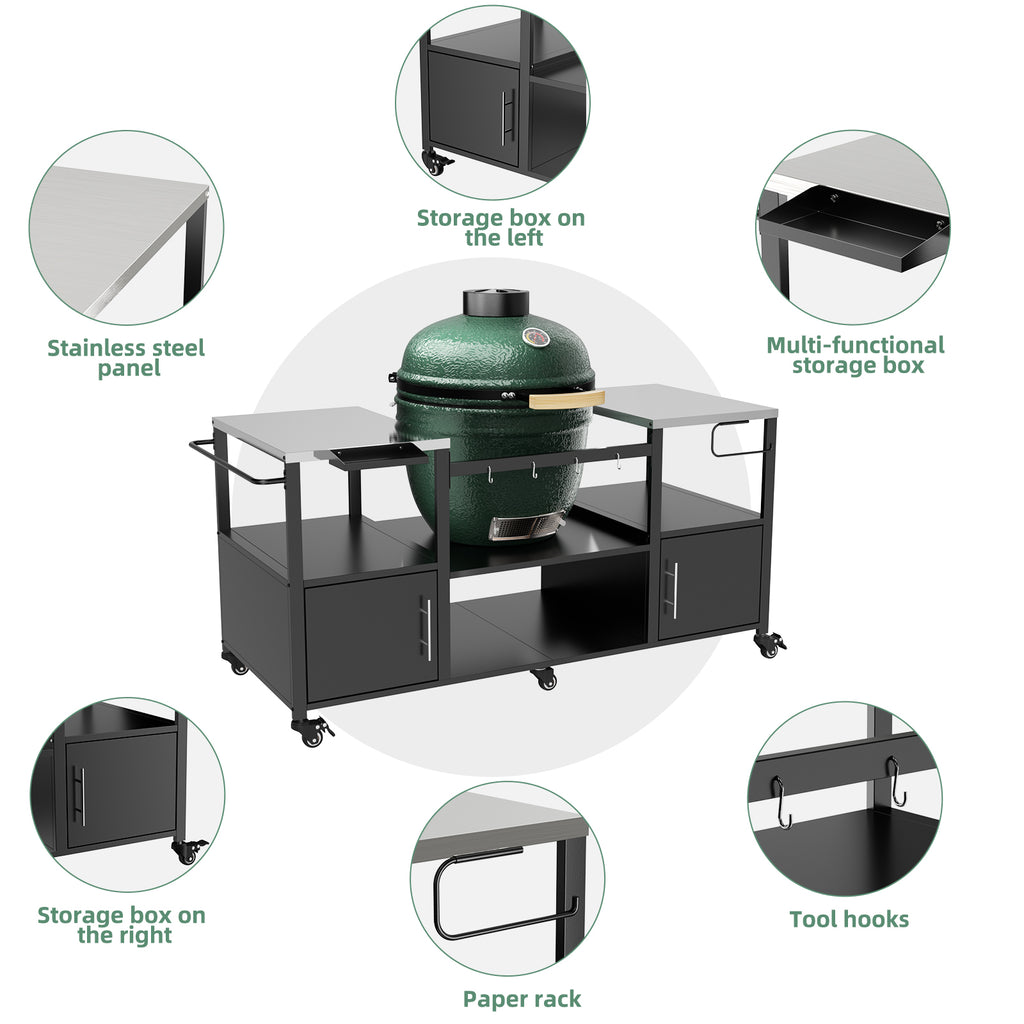 Table de grill extérieur pour Big Green Egg Style BBQ
