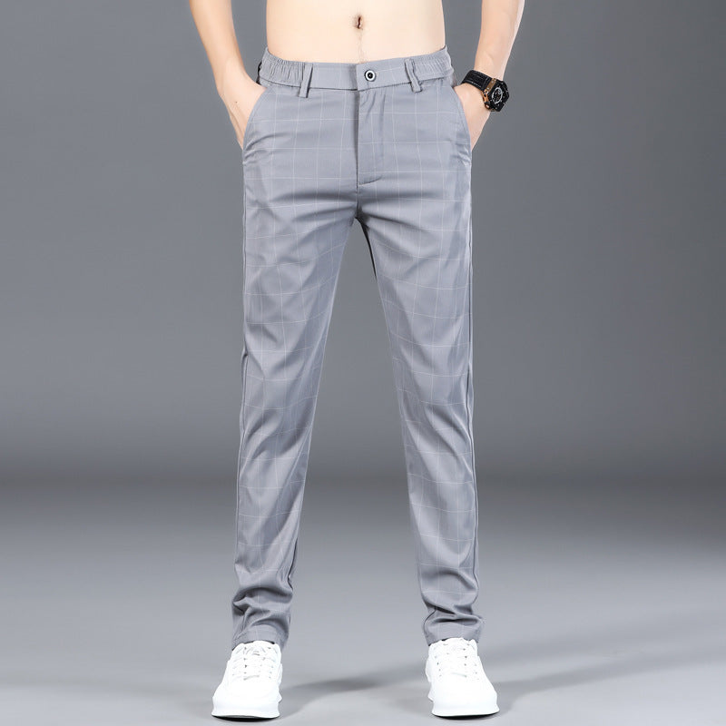 Pantalons de robe pour hommes en Plaid Noir