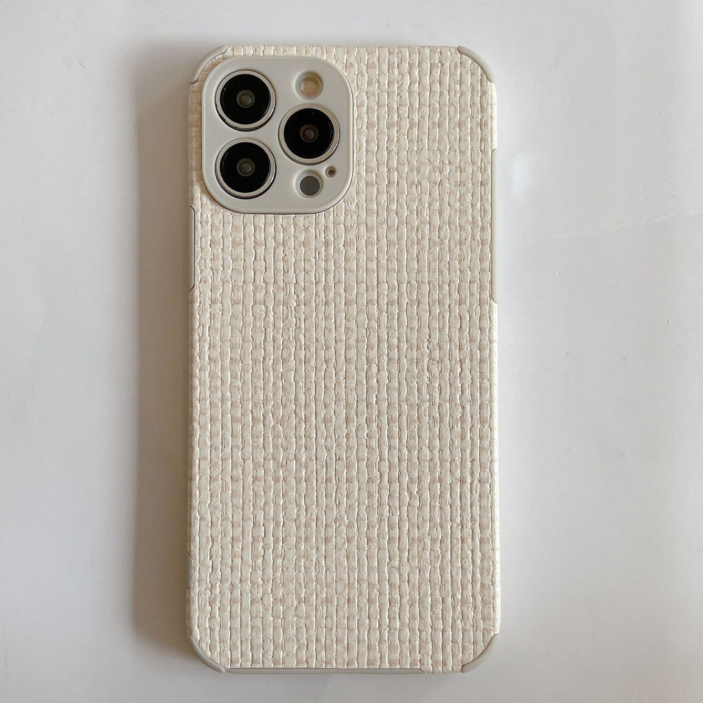 Woven retro leather phone case