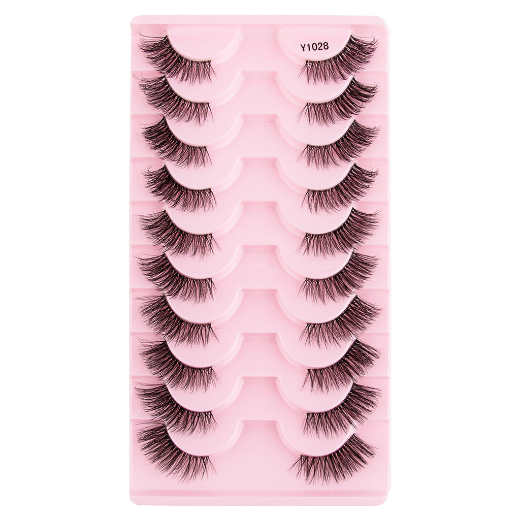 Femmes Portable Européen et style américain Sheer demi-longueur faux cils