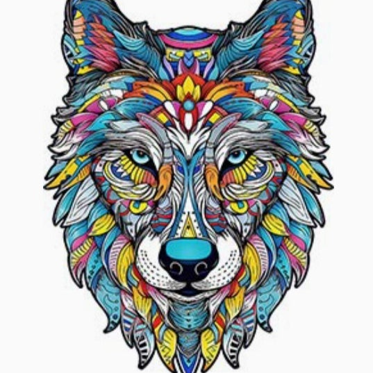 Jouet de Puzzle Irrégulier animal loup puzzle en bois Jouet unisexe