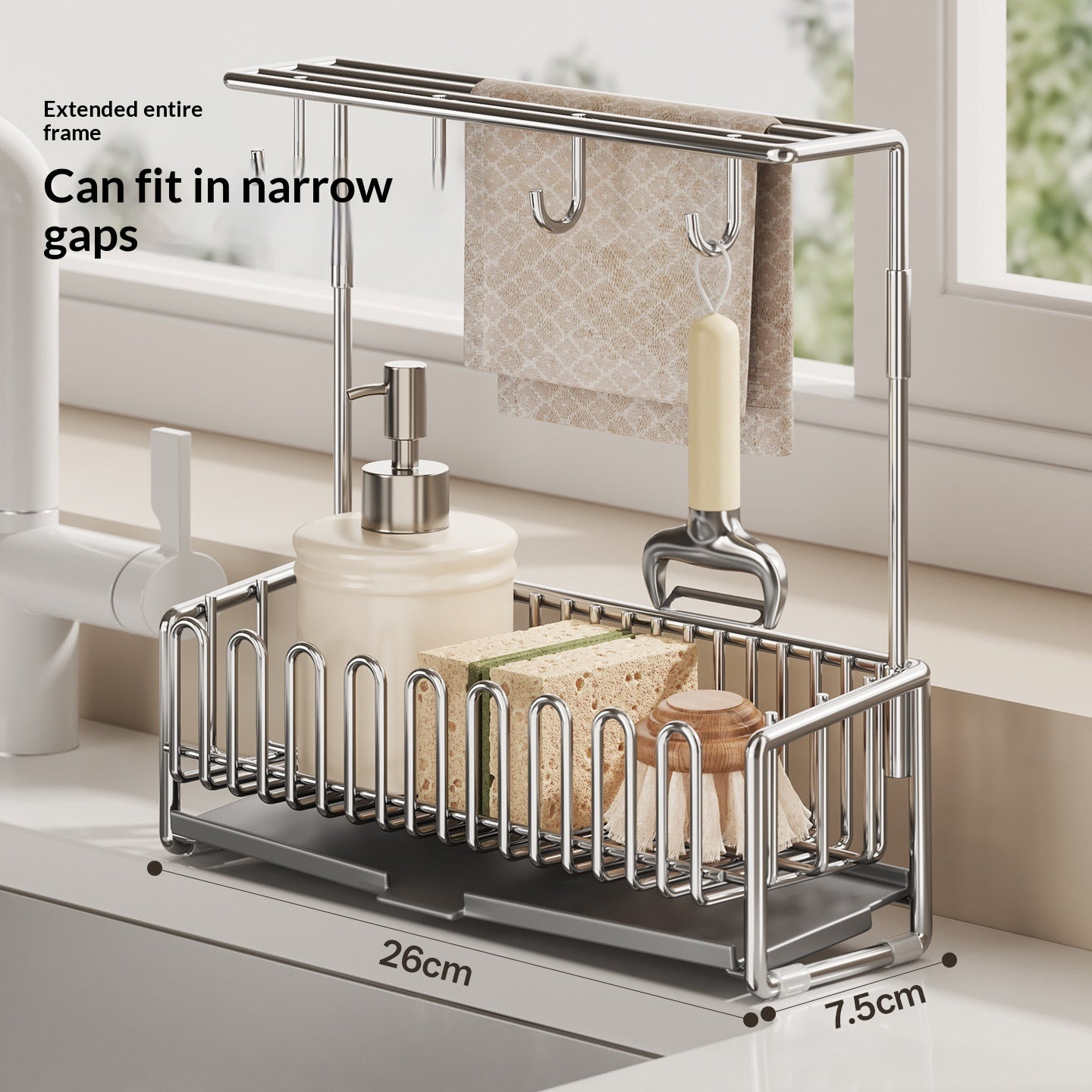 Kitchen Acier inoxydable Dishwhabil Porte-clac de séchage