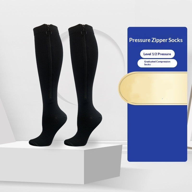 Chaussettes de calf à compression zippée de plus grande taille