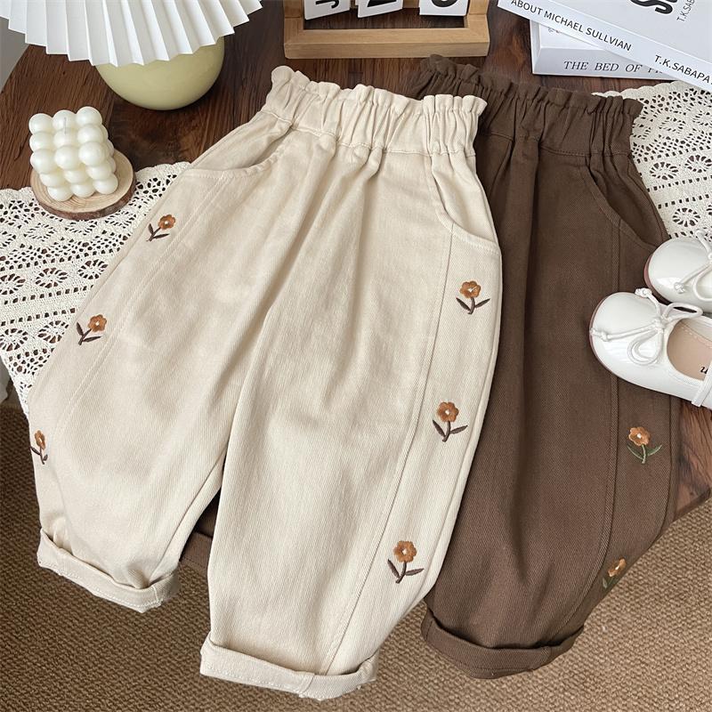 Fleur des enfants Broderie Fleur Bud Back Garden Western Style Pantalon haute taille
